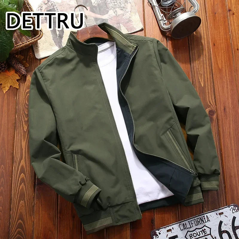 2024 Spring Autumn Men Jacket New Mens Double Sided Wear Stand Collar Casual Jacket Youth Trend Jacket for Men Clothing