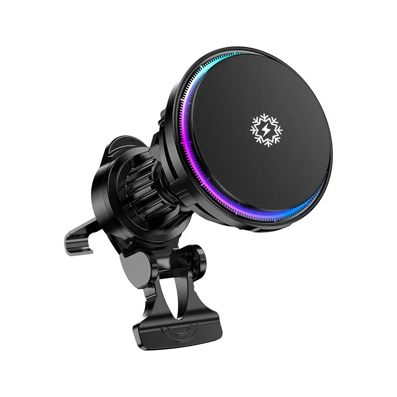 30W Ice Cooling Magnetic Wireless Car Charger Fast Charging Station for iPhone15 14 13 12 Pro Max MacSafe Car Phone Holder Stand