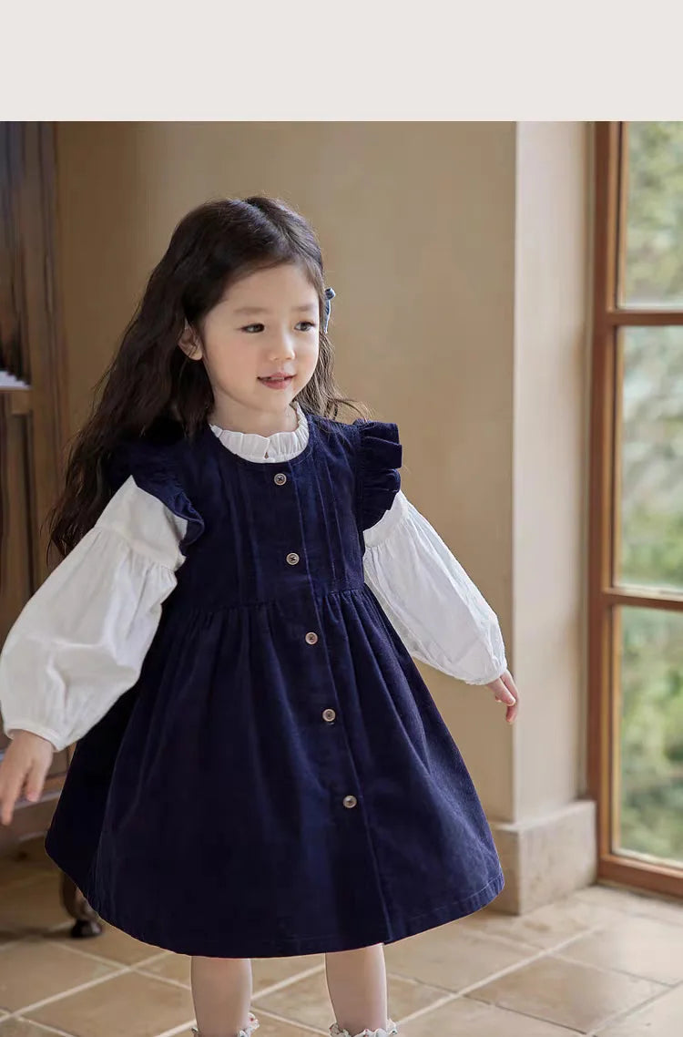 Girls’ 2-Piece Long Sleeve Top & Skirt Set – Soft Spring Autumn Outfit with Elastic Waist, Coordinated Toddler & Kids Clothes
