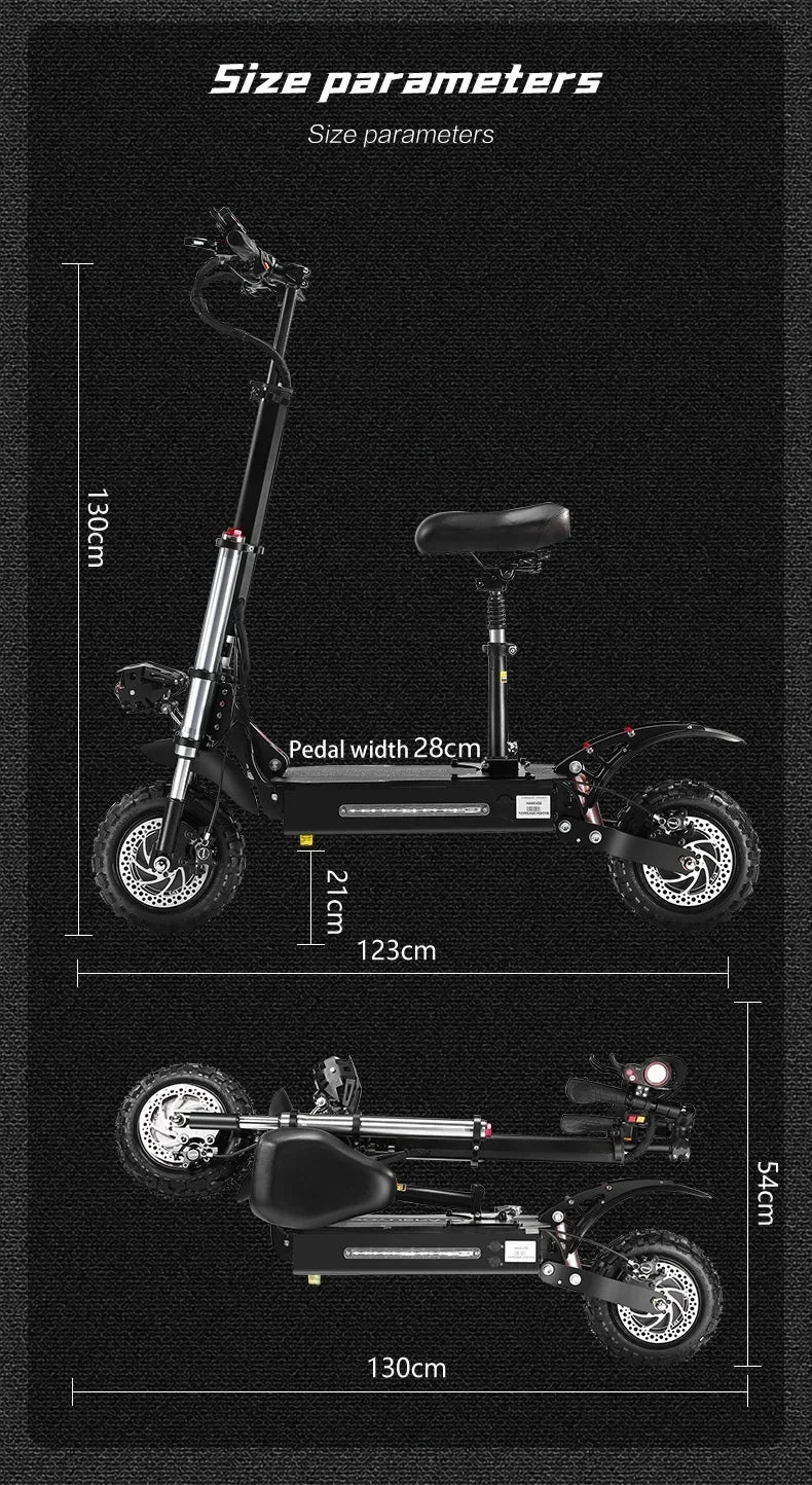 BOYUEDA S3 E-Scooter 6000W Dual Motor 60V 38AH Lithium Battery Off-road Scooters Electric 11Inch City Folding Electric Scooter