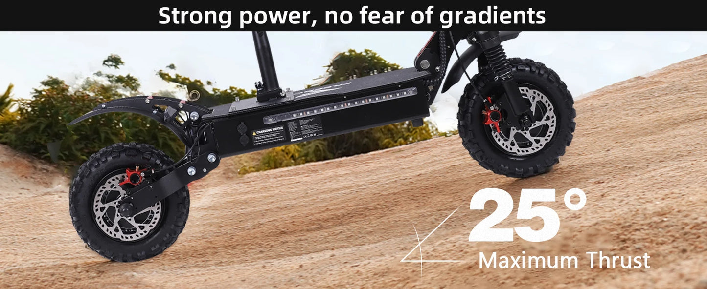 J30MAX Electric Scooter 6000W Dual Motor 60V38AH Battery Double oil brake E-Scooter 11-inch Off-road tire City Scooters Electric