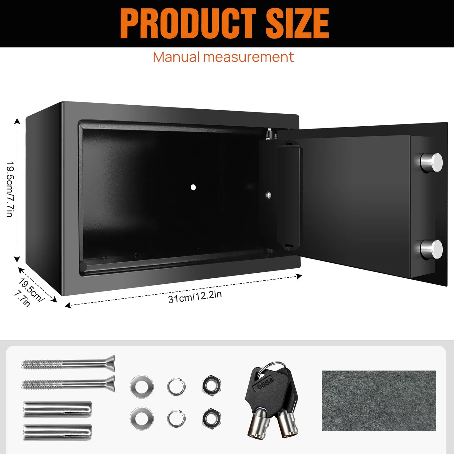 BRlEFNESs Dual Key Digital ock Heavy Duty Steel Anti-Theft Safe for Corporate jlewelry, Camera, file Storage, and Cash