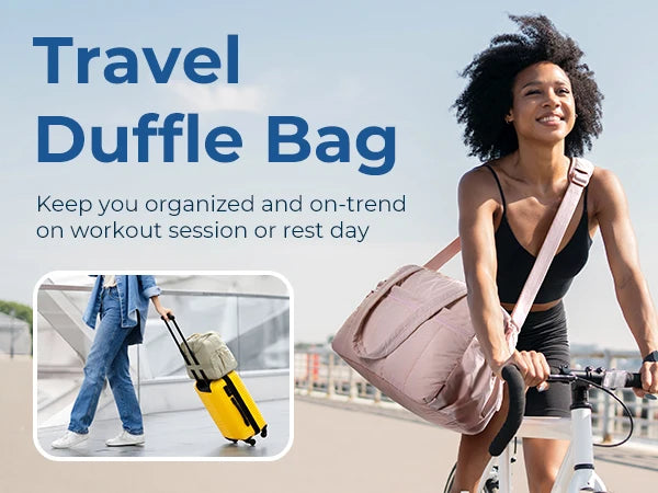 BAGSMART Women's Travel Duffel Bag Gym Bag with Wet Pocket Carry On Waterproof Weekender Boston Bag for Airport Cabin