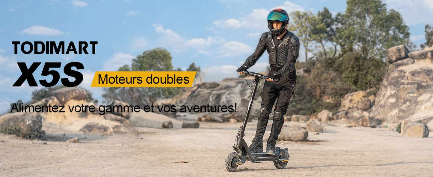 Electric scooters adult TODIMART X5S Endurance 60-85 km 48V 18.2Ah, 2000W,50 km/h foldable, double impact absorption