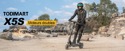 Electric scooters adult TODIMART X5S Endurance 60-85 km 48V 18.2Ah, 2000W,50 km/h foldable, double impact absorption