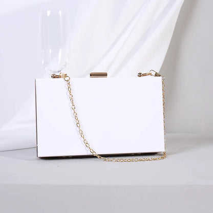 Fashion Clear Clutch Box Cute Acrylic Case Transparent Cross-body Bag Handbag Chain Shoulder Evening Bags