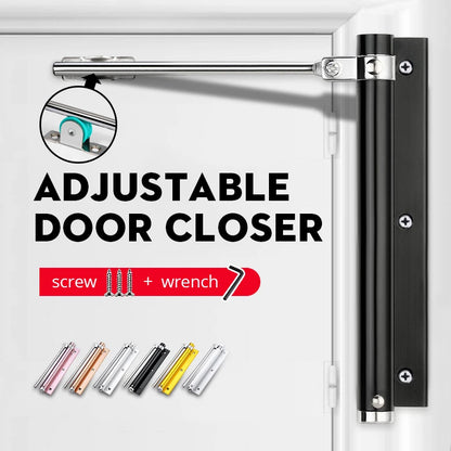 KAK Adjustable Door Closer Aluminum Alloy Automatic Door Spring Closer Soft Close Fire-proof Door Heavy Duty Door Hardware
