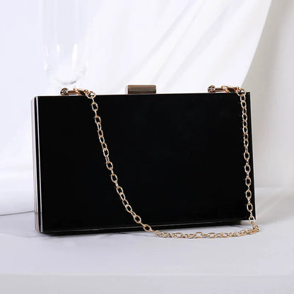 Fashion Clear Clutch Box Cute Acrylic Case Transparent Cross-body Bag Handbag Chain Shoulder Evening Bags