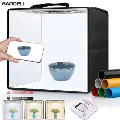 12" 30cm Folding Lightbox Portable Photography LED Photo Studio Shooting Tent Softbox Background Kit MINI Light Box DSLR Camera
