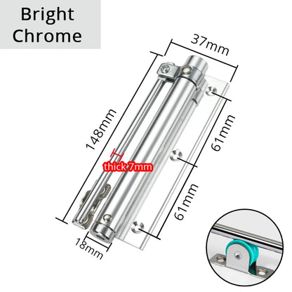 KAK Adjustable Door Closer Aluminum Alloy Automatic Door Spring Closer Soft Close Fire-proof Door Heavy Duty Door Hardware