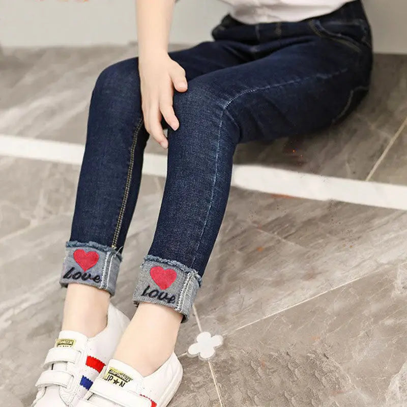 Jeans For Girls 2023 New Fashion Spring Jeans Girls Denim Pants Children's Jeans Casual Style Teenage Costumes For Girls 2-14 Y