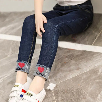 Jeans For Girls 2023 New Fashion Spring Jeans Girls Denim Pants Children's Jeans Casual Style Teenage Costumes For Girls 2-14 Y