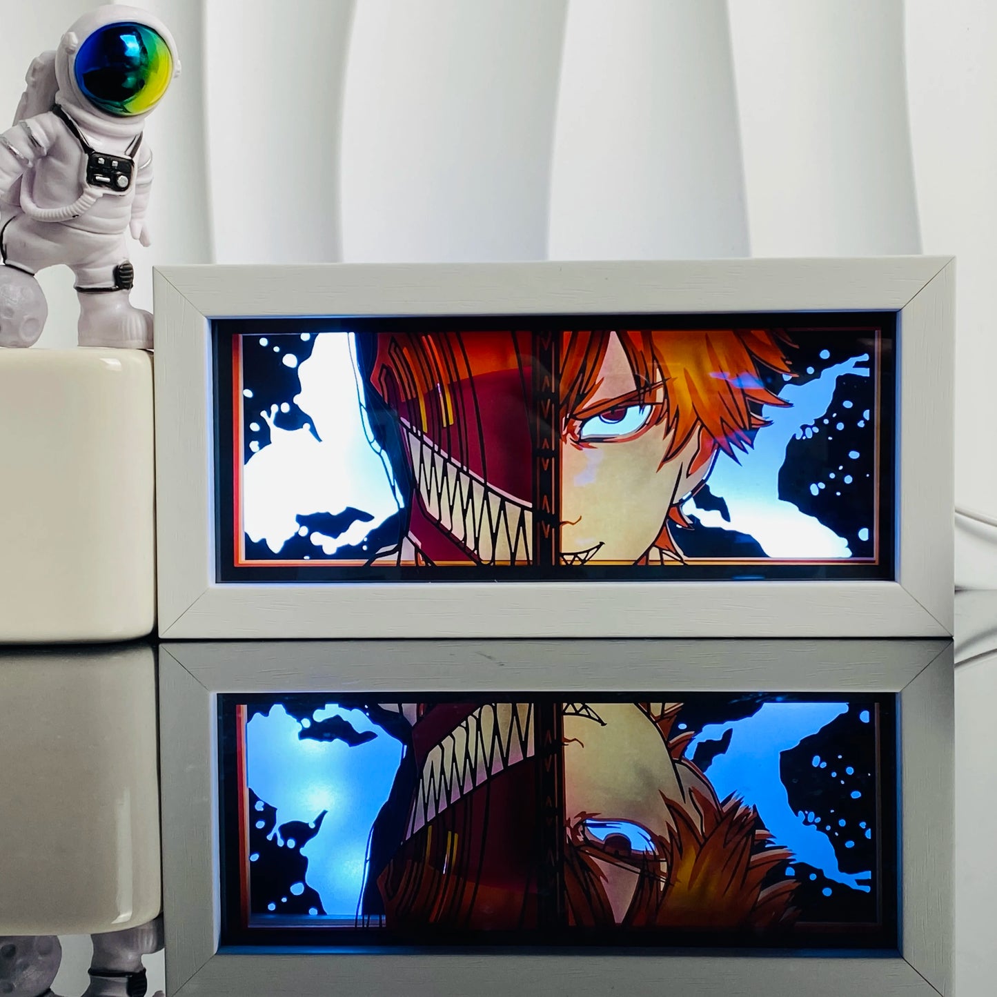 Anime Light Box Paper Cut Shadow Lightbox Wood Frame Nightlight for Child Bedroom Decor Led Night Light 3d Desk Lamp Gifts