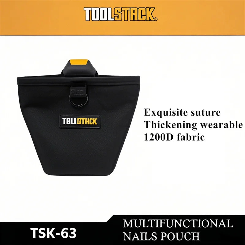 TOOLSTACK Multifunctional Nails Pouch High-Capacity Quick-hanging Waist Bag Nails & Screws Durable Waterproof Tool Storage Bag