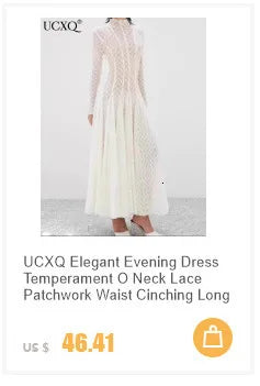 UCXQ Korean Style 3D Flower Sequin Lace Strapless Dress Elegant Multi-color Mesh Long Dresses Women 2025 New Spring Summer A7877