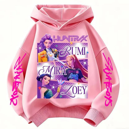 KPop Demon Hunters Huntrix Hoodie Kids Clothes Princess Girls Clothes Fashion Kids Clothes Spring and Autumn Sweatshirt Tops Fo