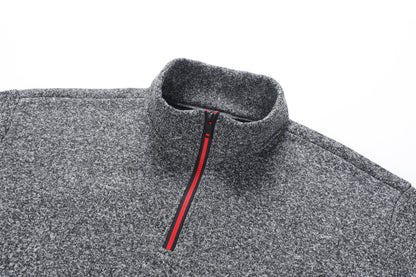 Autumn men's half-zip sweatshirts, long-sleeved solid color pullovers, turtlenecks, streetwear, winter warm jackets, sports coat