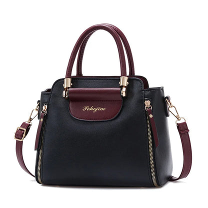 Women Color Block Handbag Large Capacity Tote Bag Fashion Shoulder Crossbody Bag Korean Style Purse