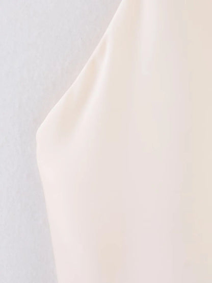 HH Spring Elegant Women Satin Halter Tops 2026 Summer Backless Off Shoulder Corset Vest Female Fashion Slim Crop Tank Top