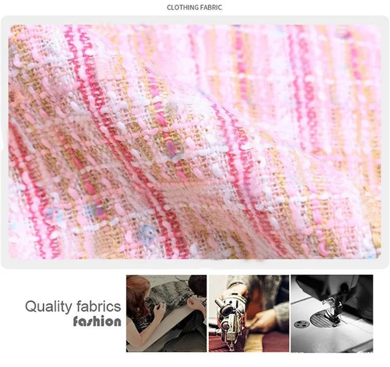 2025 Fashion Tweed Short Jacket Women's Plaid Blazers Coarse Woolen Coat Spring Autumn Casual Tops Slim Small Suit Jackets Lady