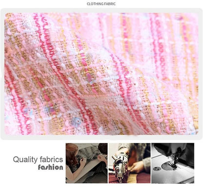 2025 Fashion Tweed Short Jacket Women's Plaid Blazers Coarse Woolen Coat Spring Autumn Casual Tops Slim Small Suit Jackets Lady