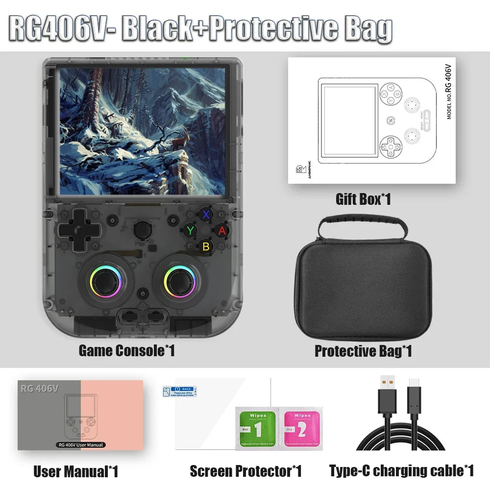 ANBERNIC RG406V RG 406V Retro Handheld Game Console Video Game Consoles 4 IPS Multi-touch Screen Android 13 Unisoc T820 PSP PS2