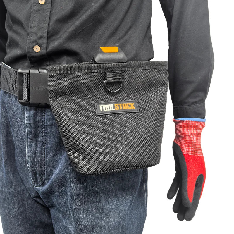 TOOLSTACK Multifunctional Nails Pouch High-Capacity Quick-hanging Waist Bag Nails & Screws Durable Waterproof Tool Storage Bag