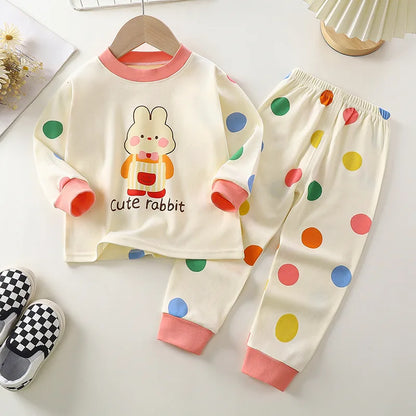 Spring Autumn Children's Clothing Sets Cartoon Sleepwear Clothes Kids Pajamas Set Baby Girls Cotton Pyjamas