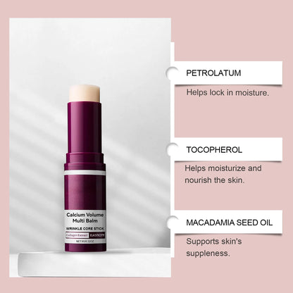 Korean Calcium Volume Multi Balm Stick Collagen Facial Moisturizing Stick Lip Balm Anti-wrinkle Cream Firming Soften Skin Care