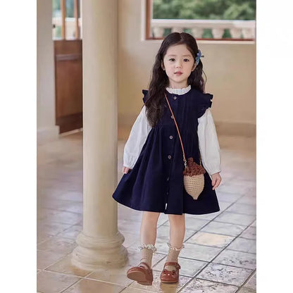 Girls’ 2-Piece Long Sleeve Top & Skirt Set – Soft Spring Autumn Outfit with Elastic Waist, Coordinated Toddler & Kids Clothes