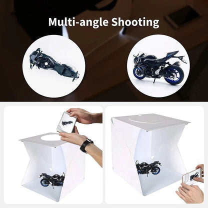 12" 30cm Folding Lightbox Portable Photography LED Photo Studio Shooting Tent Softbox Background Kit MINI Light Box DSLR Camera