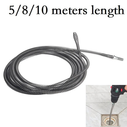 1pc 5/8/10m Pipe Dredging Tool Spring Pipe Sewer Pipe Unblocker Athroom Kitchen Drain Cleaner Sink Basin Pipeline Clogged Tool
