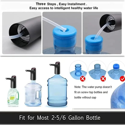 Portable 5-Gallon Water Dispenser with USB Charging Automatic Electric Pump for Home Office Outdoor Use