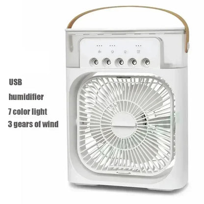 Motorcycle 3 in 1 USB Mini Air Conditioner Portable Cooling Fan with Humidifier and Night Light for Home Office Desktop Amagi