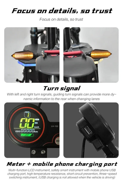 BOYUEDA S3 E-Scooter 6000W Dual Motor 60V 38AH Lithium Battery Off-road Scooters Electric 11Inch City Folding Electric Scooter