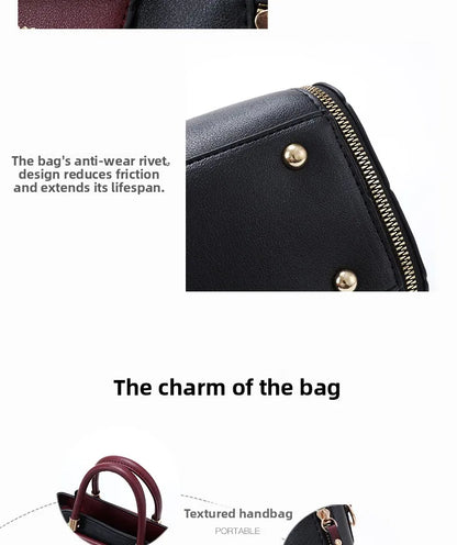 Women Color Block Handbag Large Capacity Tote Bag Fashion Shoulder Crossbody Bag Korean Style Purse