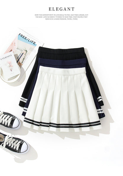 High-Waisted Skirt Elastic Pink Fairy Grunge Black Mini Pleated Skirt Woman Fashion 2022 Summer Clothes School Girl Uniform