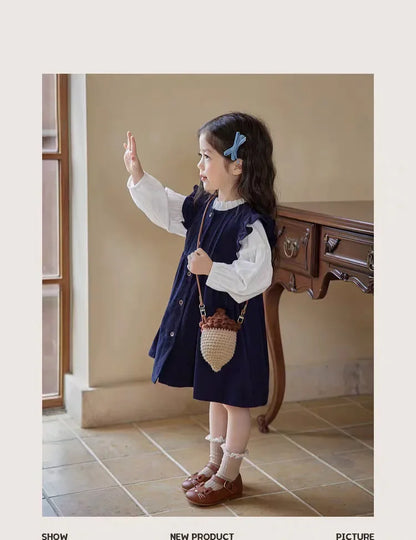 Girls’ 2-Piece Long Sleeve Top & Skirt Set – Soft Spring Autumn Outfit with Elastic Waist, Coordinated Toddler & Kids Clothes