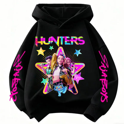 KPop Demon Hunters Huntrix Hoodie Kids Clothes Princess Girls Clothes Fashion Kids Clothes Spring and Autumn Sweatshirt Tops Fo