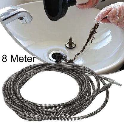1pc 5/8/10m Pipe Dredging Tool Spring Pipe Sewer Pipe Unblocker Athroom Kitchen Drain Cleaner Sink Basin Pipeline Clogged Tool