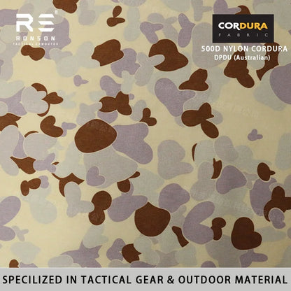 Australian AMDU 500D Nylon Cordura Desert Camouflage Printed Woven Fabric Waterproof PU Coated for Tactical Gear Bags Outdoor