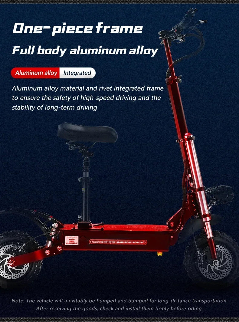 BOYUEDA S3 E-Scooter 6000W Dual Motor 60V 38AH Lithium Battery Off-road Scooters Electric 11Inch City Folding Electric Scooter