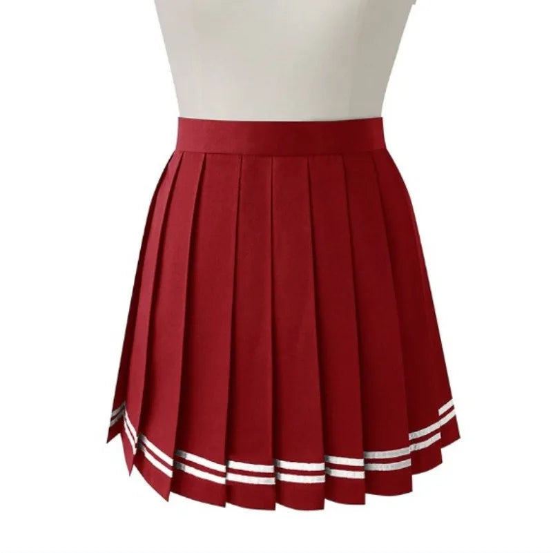 Vintage Korean Style Patchwork Skirt Harajuku JK Black Pleated Skirts Gothic Streetwear High Waist Mini Skirt Women Punk Skirt