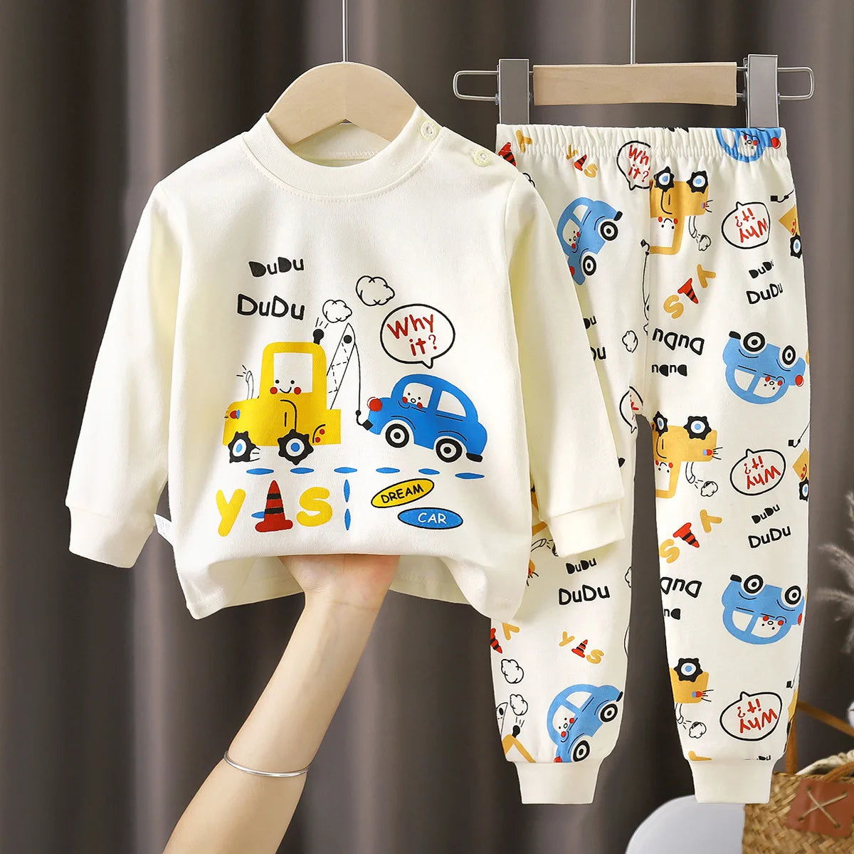 Kids Autumn Casual Pajamas Boys Girls Cute Cartoon Unicorn Long Sleeve T-Shirt + Pants Pyjamas Toddler Baby Warm Clothing Sets