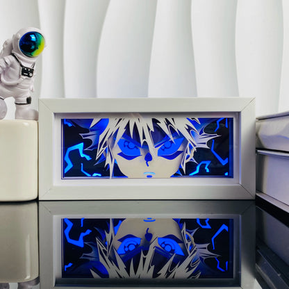 Anime Light Box Paper Cut Shadow Lightbox Wood Frame Nightlight for Child Bedroom Decor Led Night Light 3d Desk Lamp Gifts
