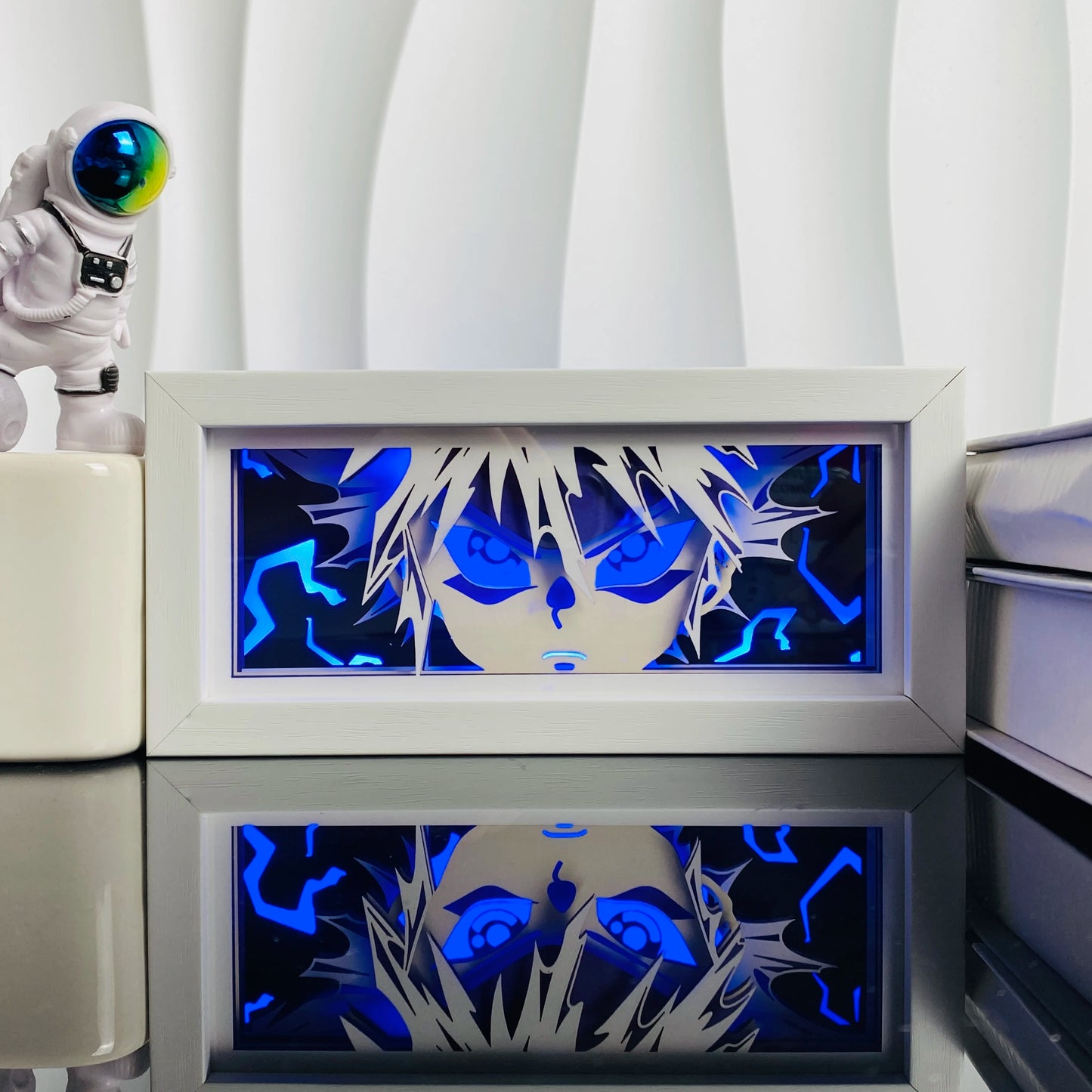 Anime Light Box Paper Cut Shadow Lightbox Wood Frame Nightlight for Child Bedroom Decor Led Night Light 3d Desk Lamp Gifts