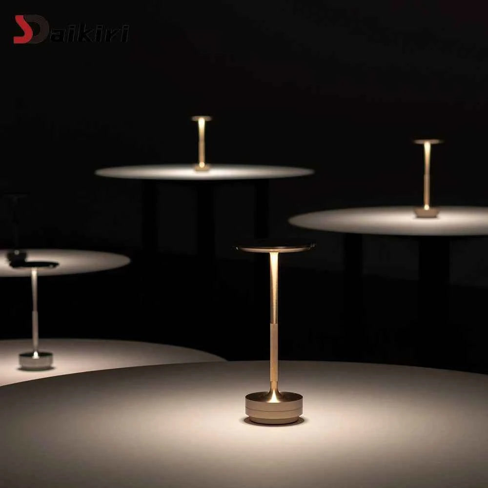 Aluminum Alloy Simple Decorative Lamp LED Night Light Infinitely Dimmable Atmosphere Retro Portable Rechargeable Touch Desk Lamp