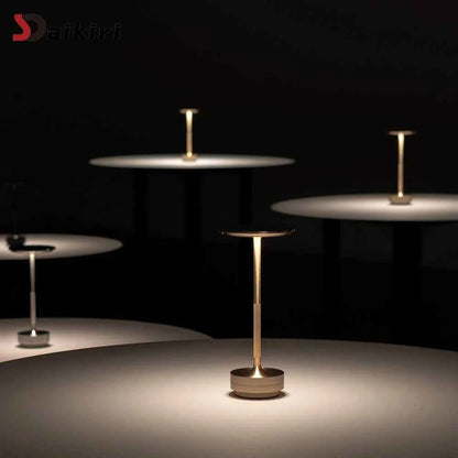 Aluminum Alloy Simple Decorative Lamp LED Night Light Infinitely Dimmable Atmosphere Retro Portable Rechargeable Touch Desk Lamp