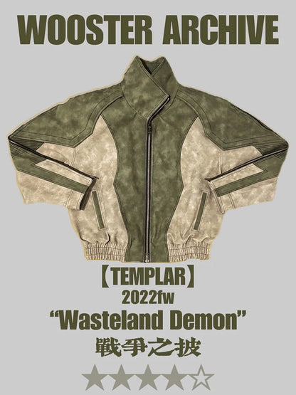 Mauroicardi Spring Autumn Cool Handsome Windproof Oversized Distressed Patchwork Pu Leather Jacket Men Zip Up European Fashion