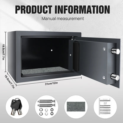 BRlEFNESs Dual Key Digital ock Heavy Duty Steel Anti-Theft Safe for Corporate jlewelry, Camera, file Storage, and Cash